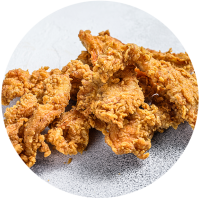 Breaded coated chicken