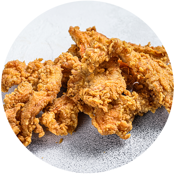 Breaded coated chicken