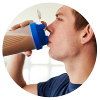 Man drinking a shake